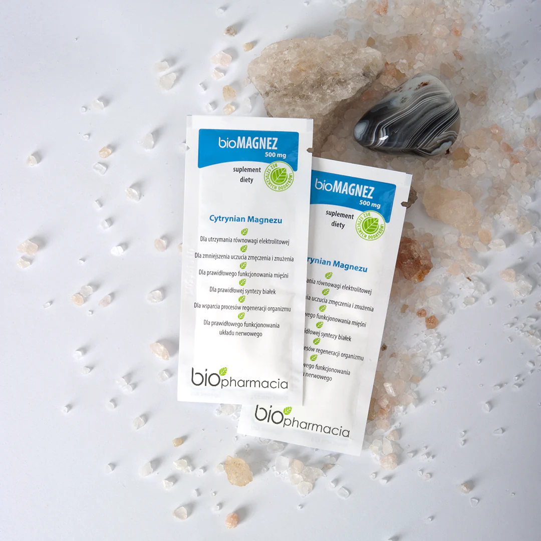 BioMAGNEZ 500 - Naturalny magnez do picia 500 mg - 20 saszetek - Biofarmacja