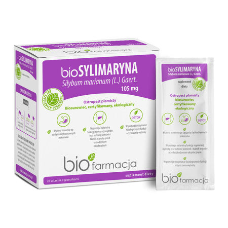 BioSYLIMARYNA - Ekologiczny ostropest plamisty na wątrobę - 28 saszetek - Biofarmacja
