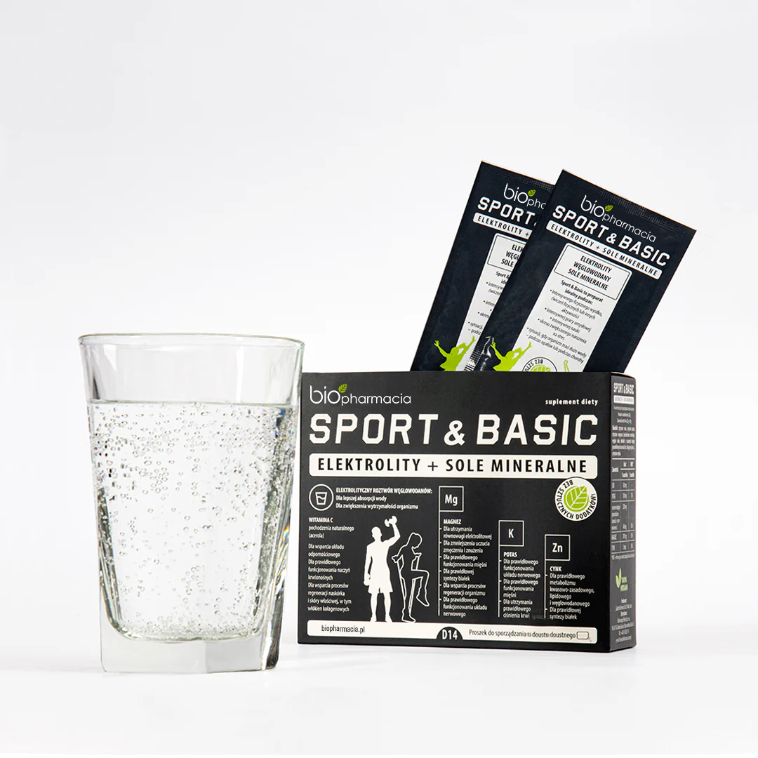 SPORT&BASIC - Naturalne Elektrolity i Sole mineralne - 14 saszetek - Biofarmacja