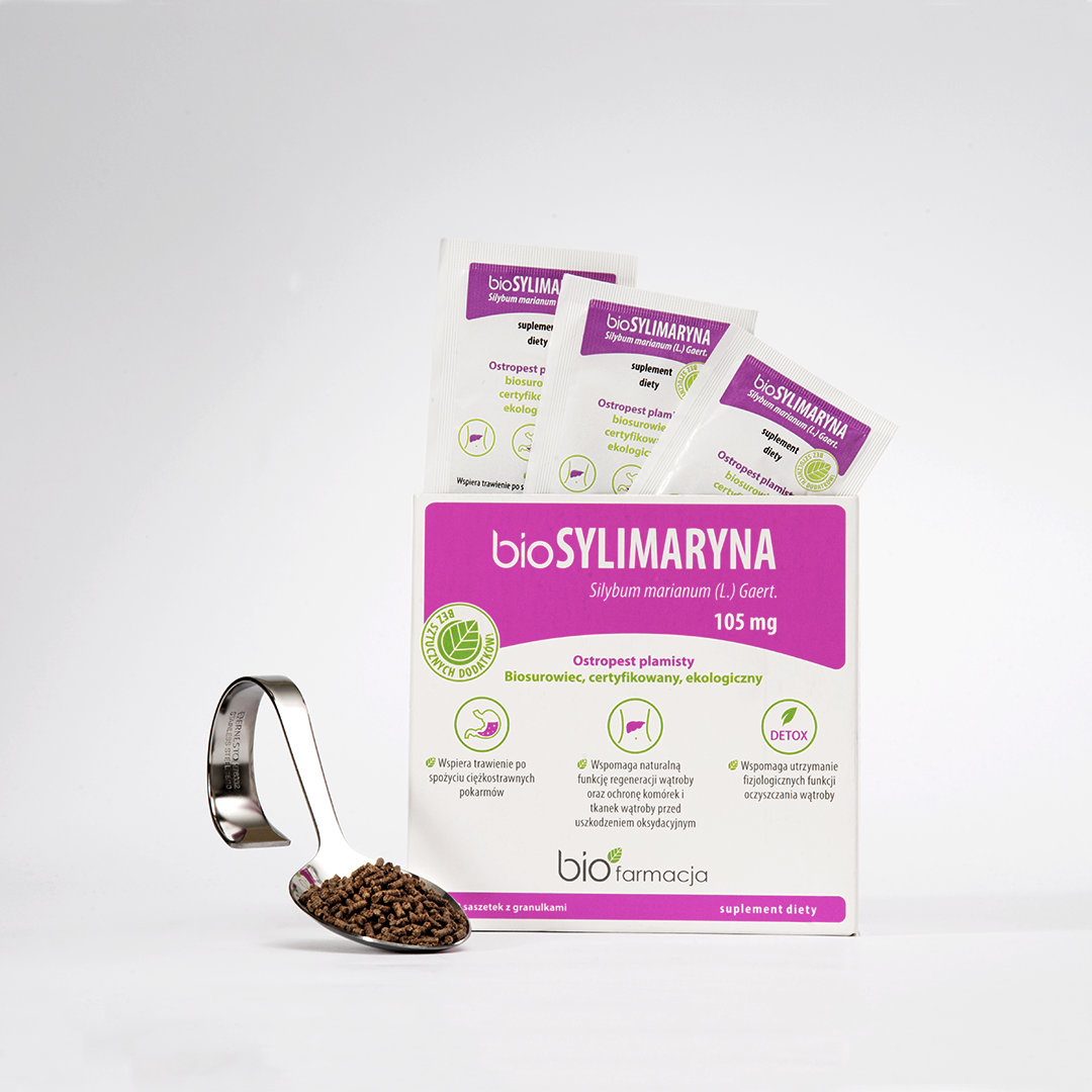 BioSYLIMARYNA - Ekologiczny ostropest plamisty na wątrobę - 28 saszetek - Biofarmacja