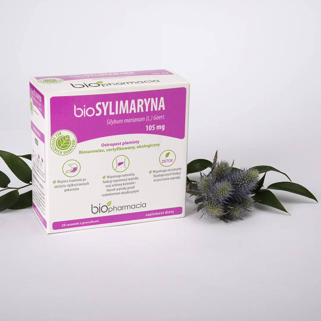 BioSYLIMARYNA - Ekologiczny ostropest plamisty na wątrobę - 28 saszetek - Biofarmacja