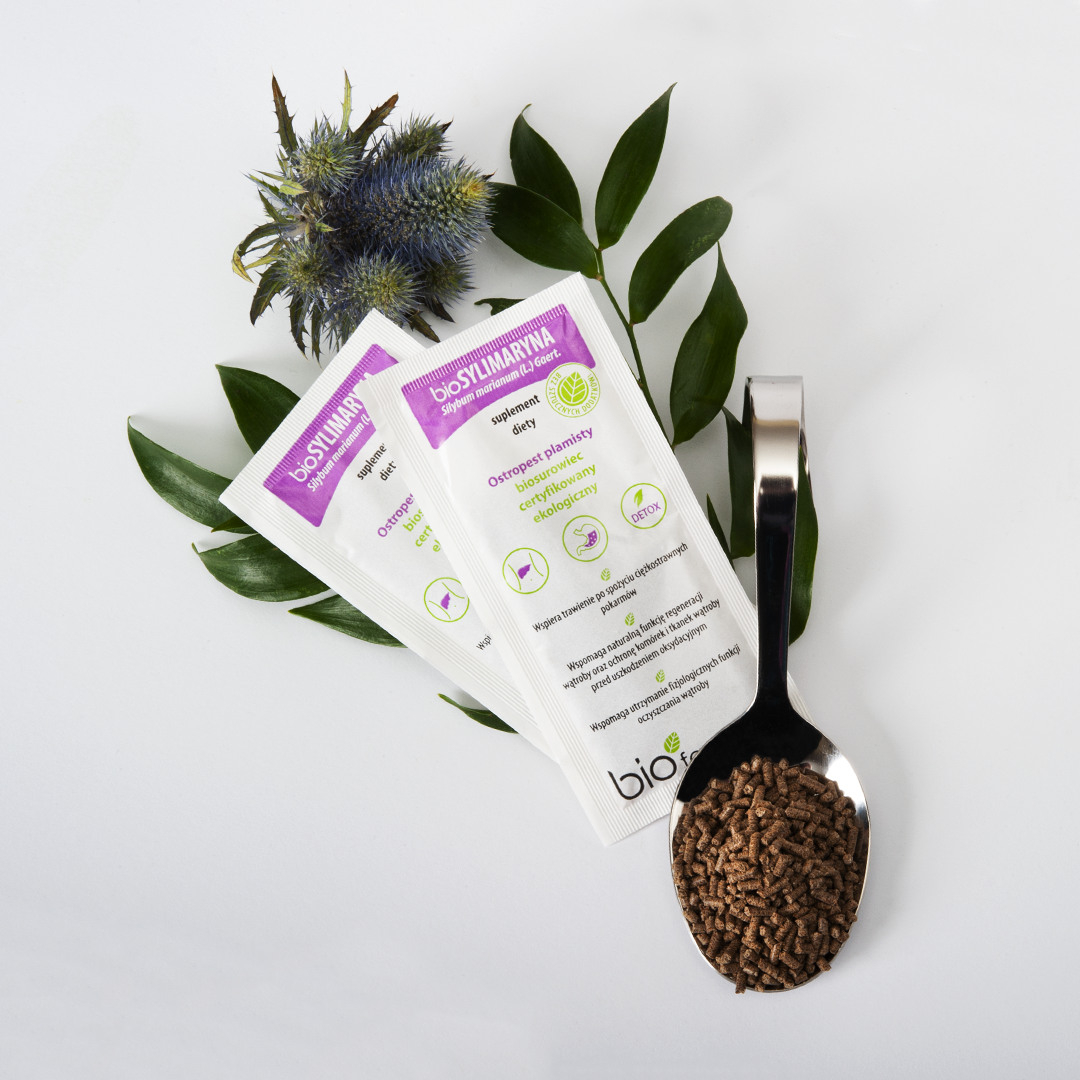 BioSYLIMARYNA - Ekologiczny ostropest plamisty na wątrobę - 28 saszetek - Biofarmacja