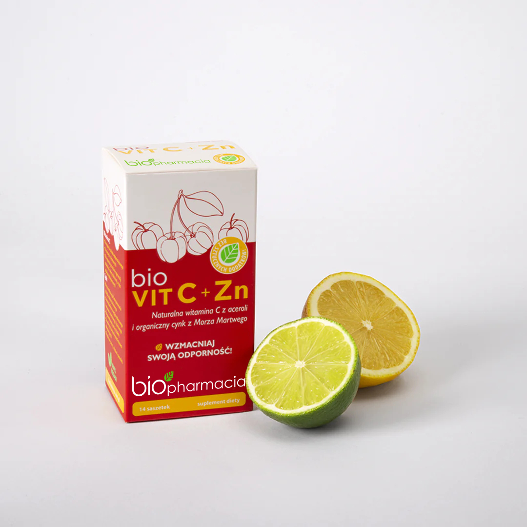 BioVIT C + Zn - Naturalna witamina C i cynk - 80 mg - 14 saszetek - Biofarmacja