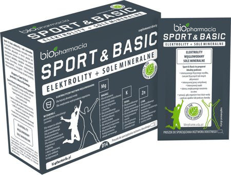 SPORT&BASIC - Naturalne Elektrolity i Sole mineralne - 14 saszetek - Biofarmacja 