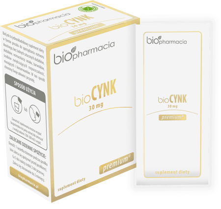 BioCYNK Premium - Naturalny cynk 30 mg - 28 saszetek - Biofarmacja 