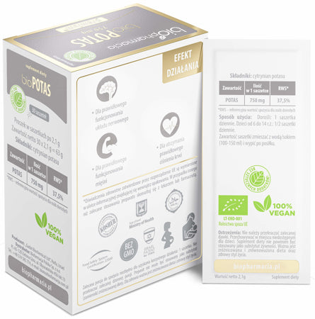 BioPOTAS Premium - Naturalny potas 750 mg - 30 saszetek - Biofarmacja 