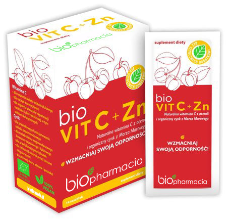 BioVIT C + Zn - Naturalna witamina C i cynk - 80 mg - 14 saszetek - Biofarmacja 